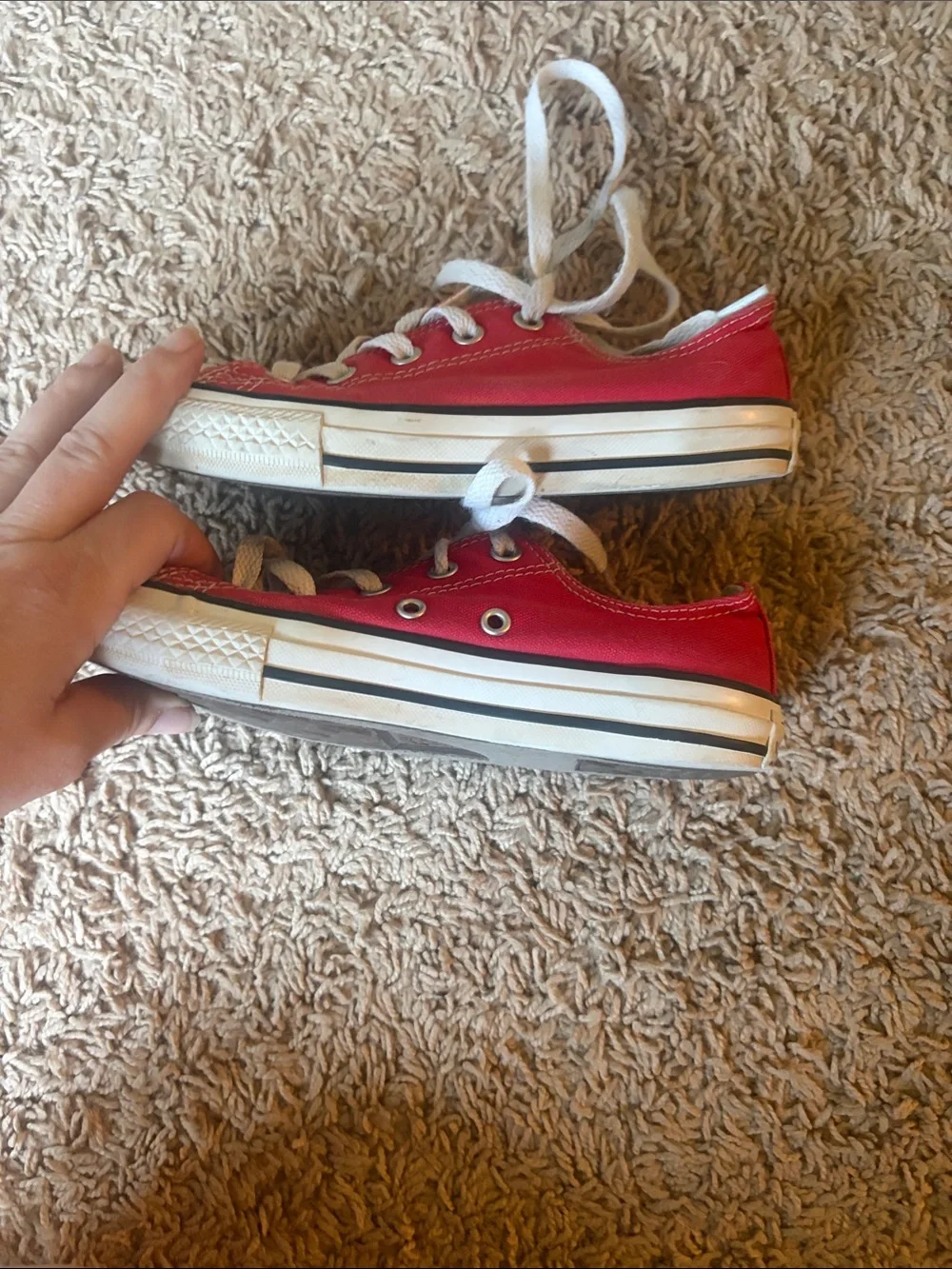 Converse Kids Red Low-Top Canvas Sneakers